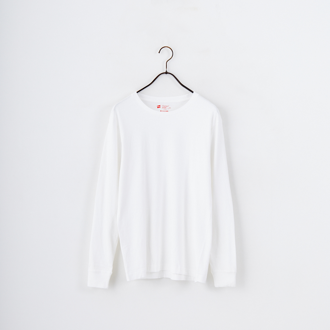 Hanes [ヘインズ] 2P ジャパンフィット クルーネックロングスリーブTシャツ [H5440] 998 ｱｿｰﾄ