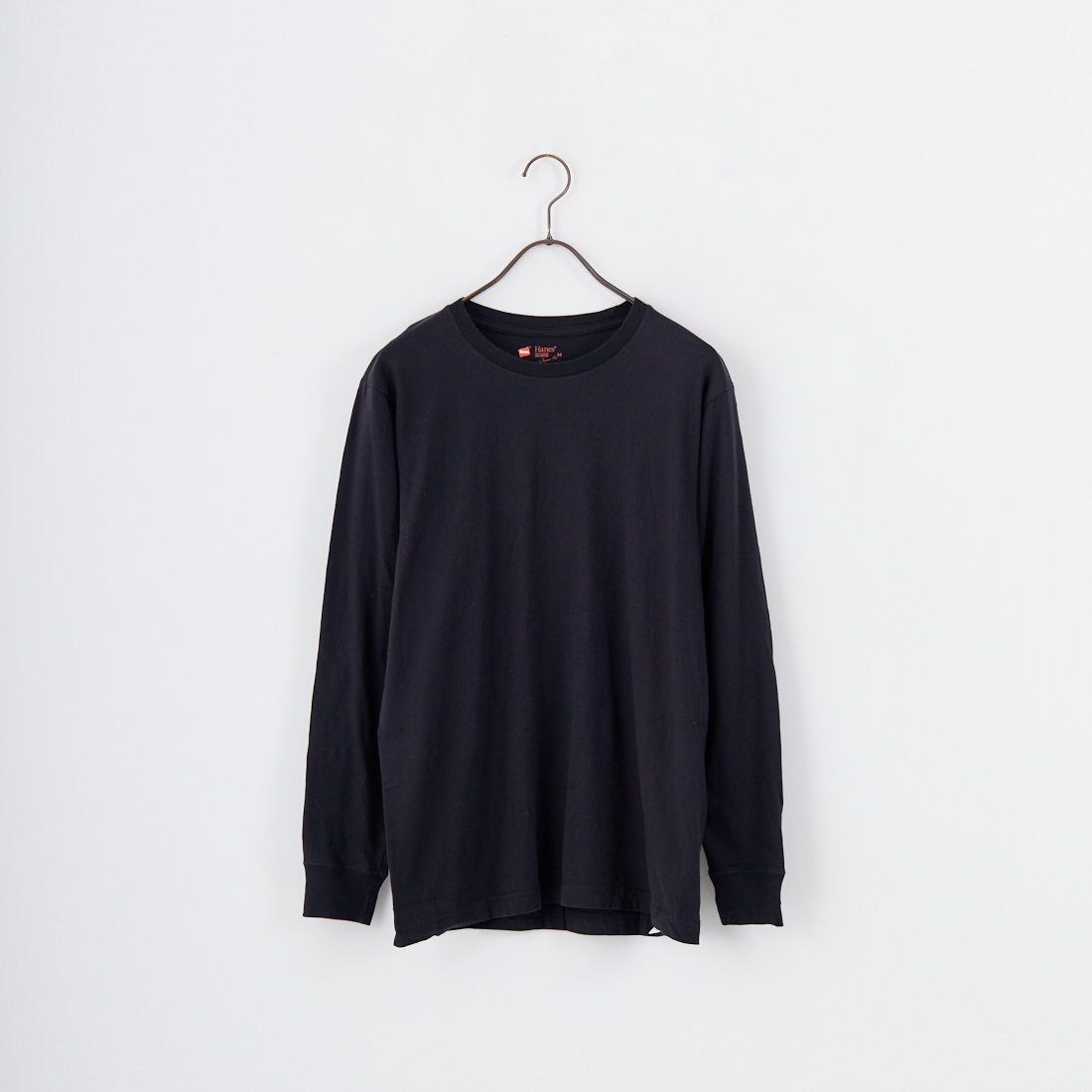 Hanes [ヘインズ] 2P ジャパンフィット クルーネックロングスリーブTシャツ [H5440] 998 ｱｿｰﾄ