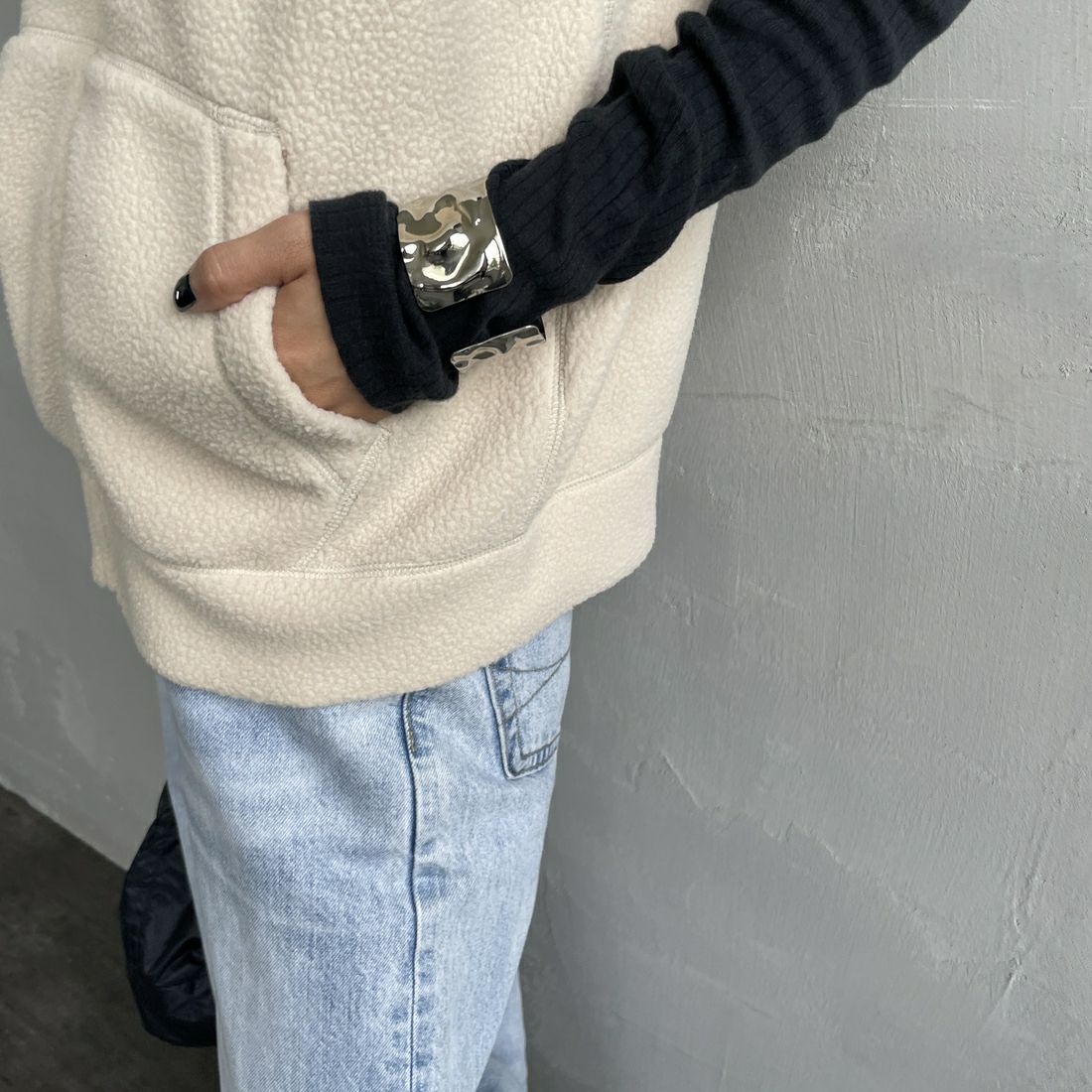 DANTON [ダントン] サーマルプロ ジップベスト [DT-C0471POL] IVORY &&モデル身長：150cm 着用サイズ：36&&