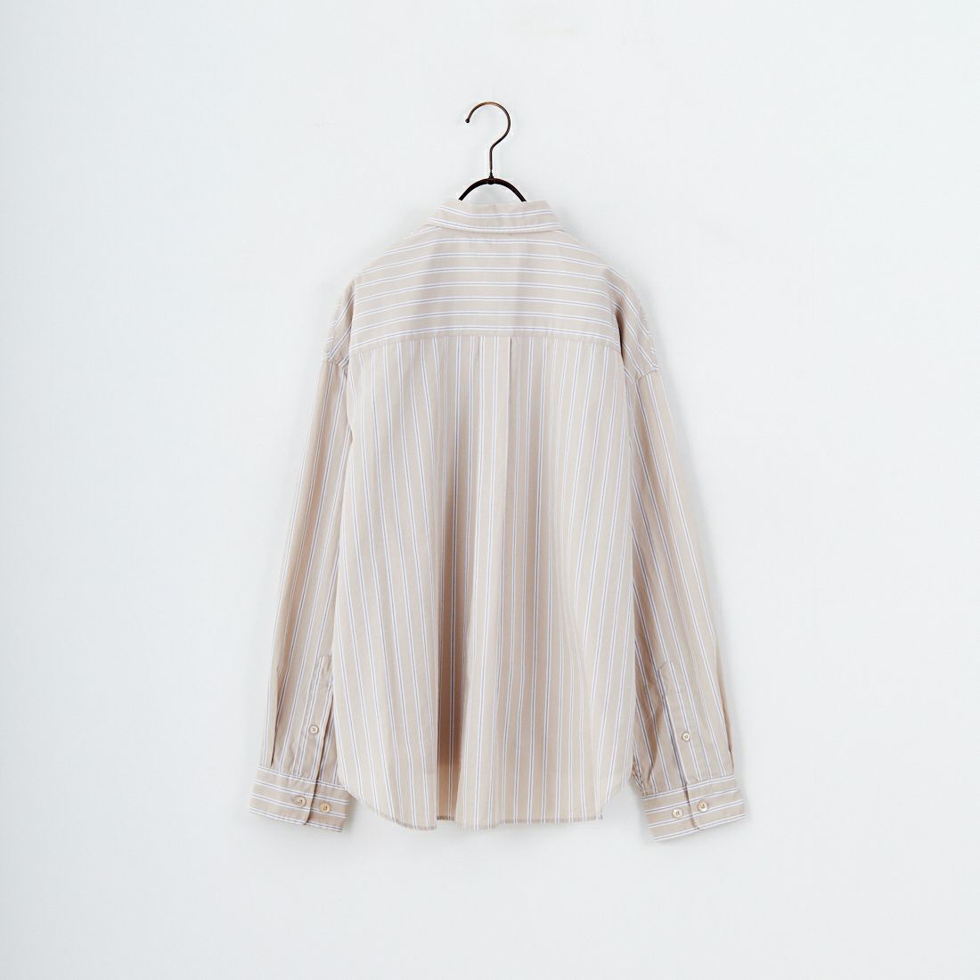 Gymphlex [ジムフレックス] コットンブロードクロス ストライプショートボタンダウンシャツ [GY-B0198CBS] BEG/CHR ST