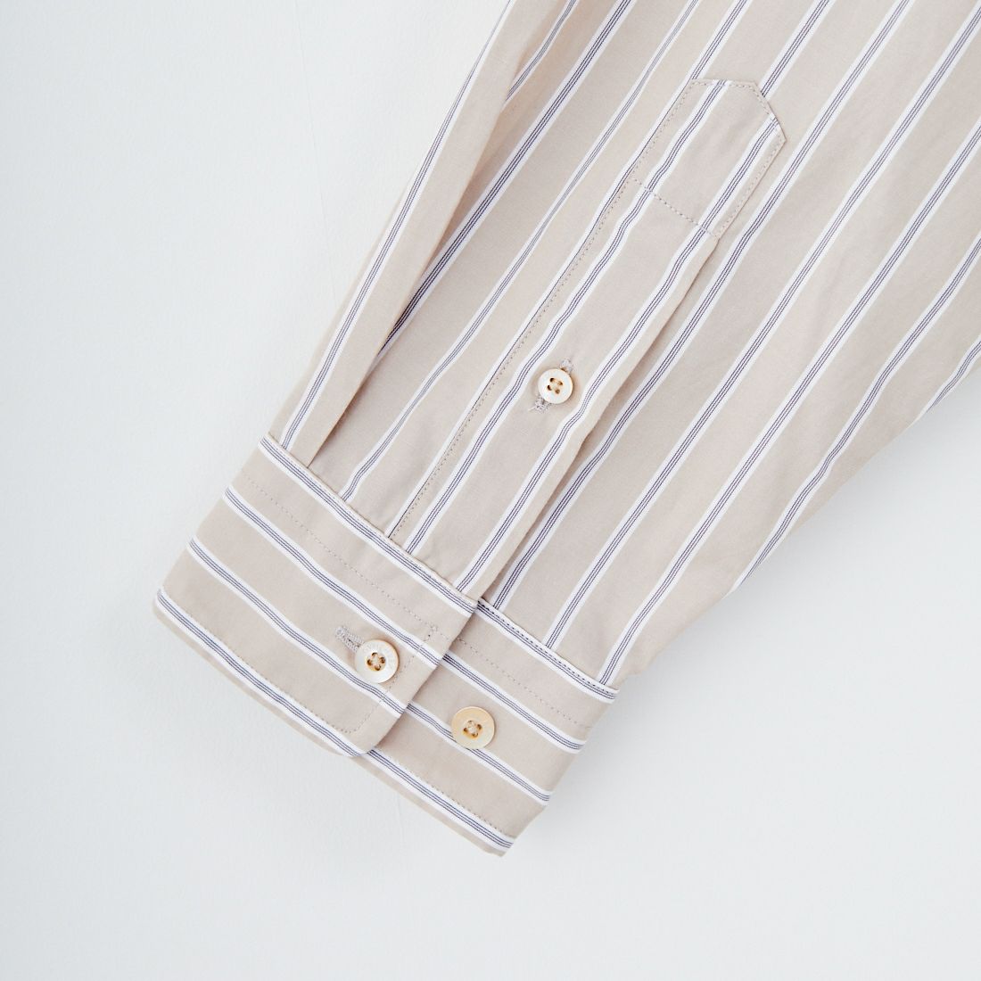 Gymphlex [ジムフレックス] コットンブロードクロス ストライプショートボタンダウンシャツ [GY-B0198CBS] BEG/CHR ST