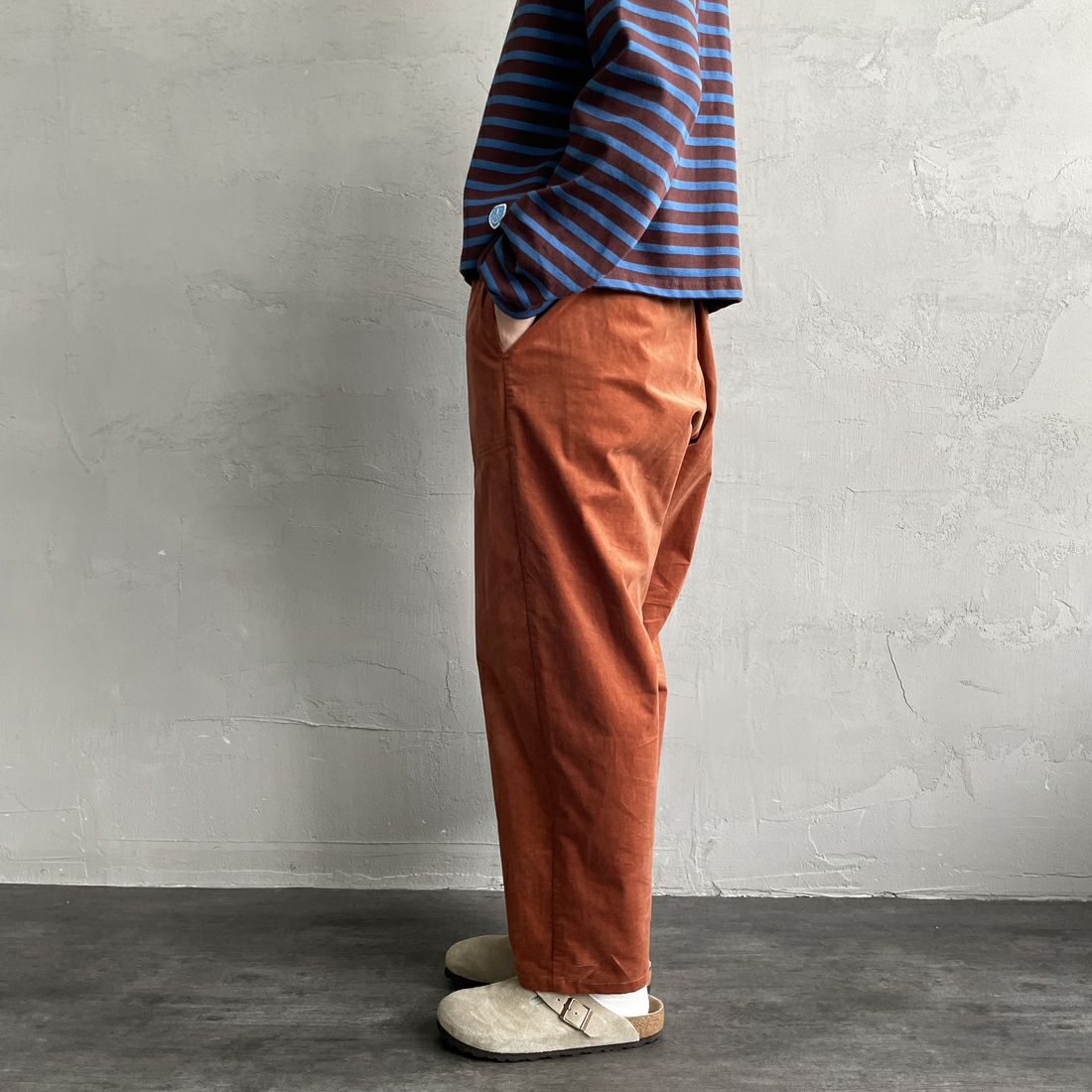 DANTON [ダントン] ストレッチコーデュロイ イージーパンツ [JD-2540SRC] ORANGE &&モデル身長：158cm 着用サイズ：36&&