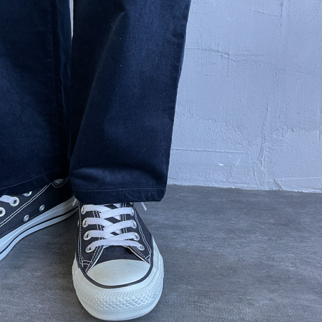 DANTON [ダントン] ストレッチコーデュロイ イージーパンツ [JD-2540SRC] DK.BLUE &&モデル身長：158cm 着用サイズ：36&&