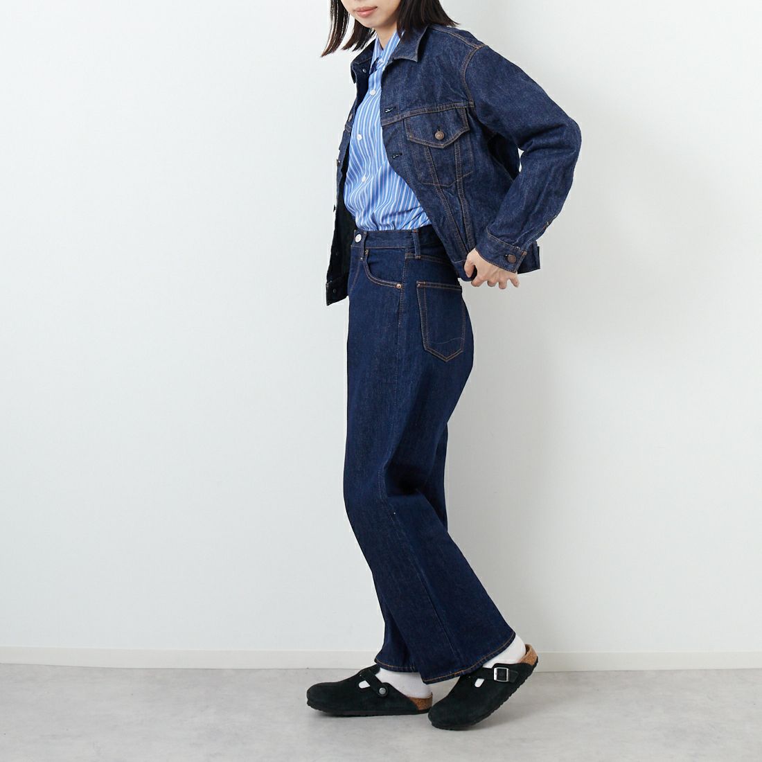 orSlow [オアスロウ] スーパーダッドデニムパンツ [01-1100W] 81 ONEWASH &&モデル身長：162cm 着用サイズ：00&&