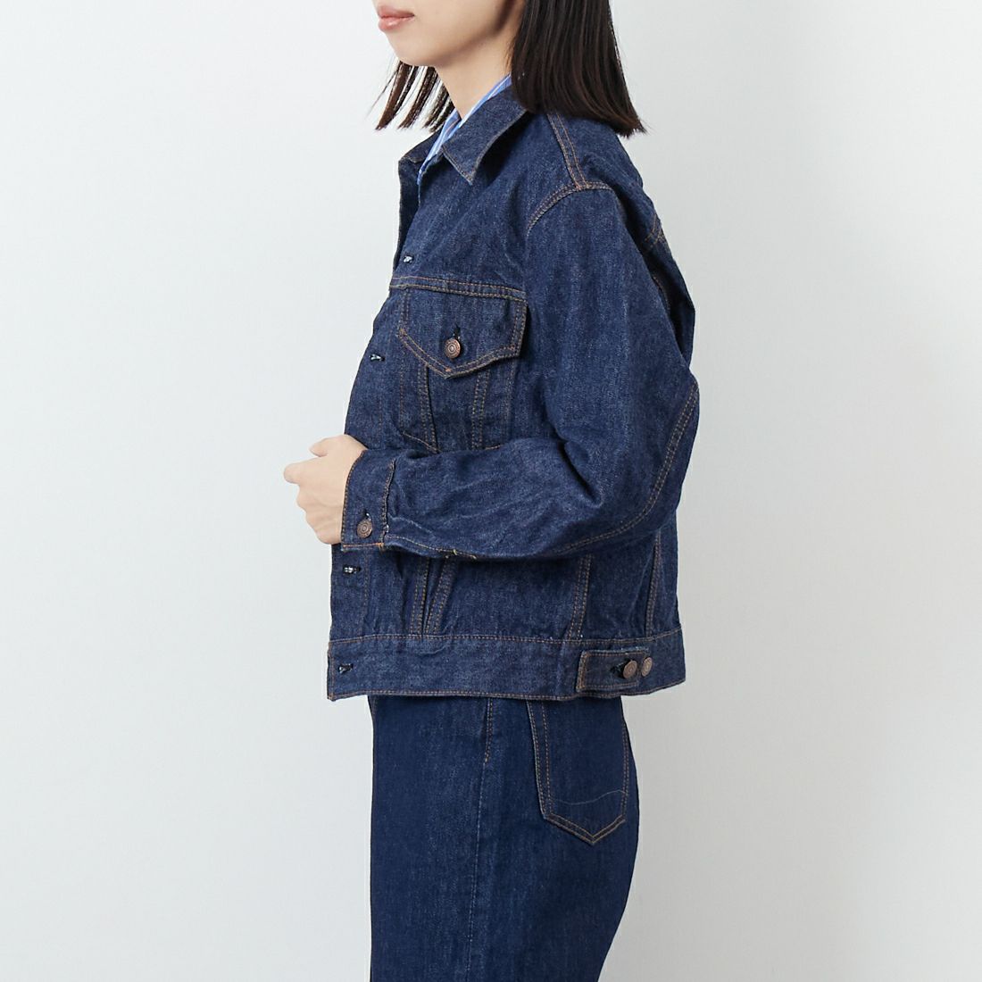 orSlow [オアスロウ] TYPE3 1960S デニムジャケット [01-6005] 81 ONEWASH &&モデル身長：162cm 着用サイズ：0&&