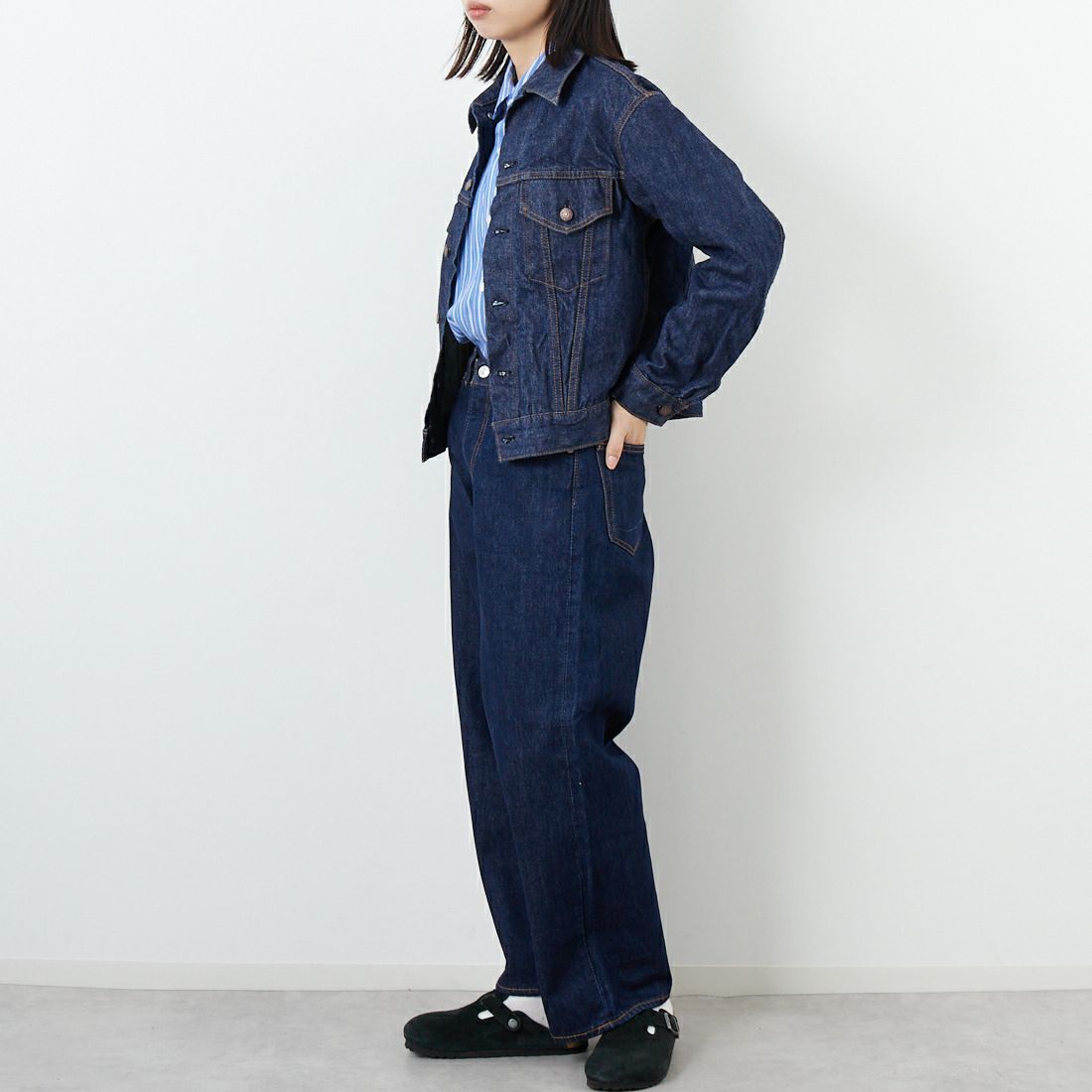 orSlow [オアスロウ] TYPE3 1960S デニムジャケット [01-6005] 81 ONEWASH &&モデル身長：162cm 着用サイズ：0&&