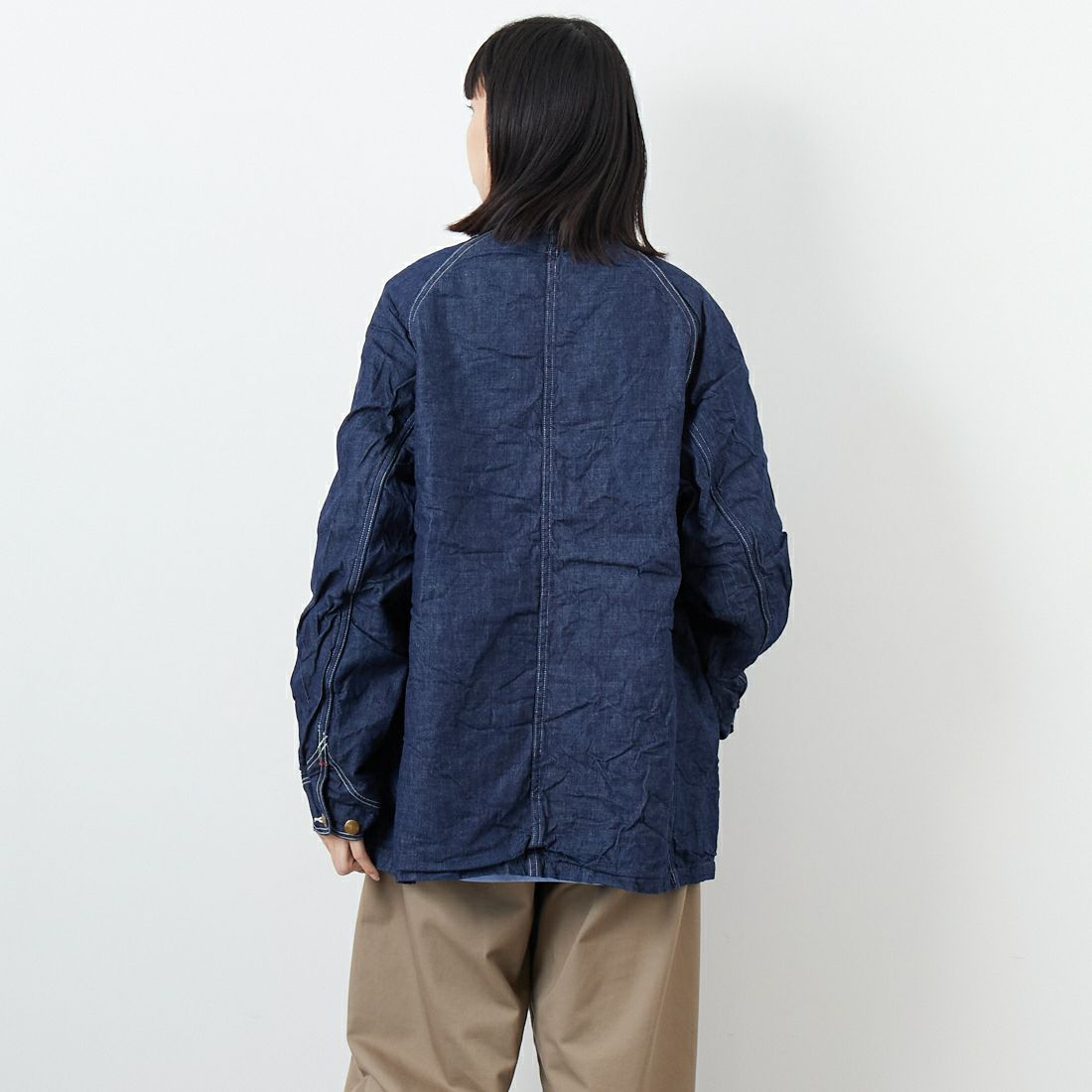 orSlow [オアスロウ] ウールライナー デニムカバーオール [01-6144] 81 ONEWASH &&モデル身長：162cm 着用サイズ：1&&