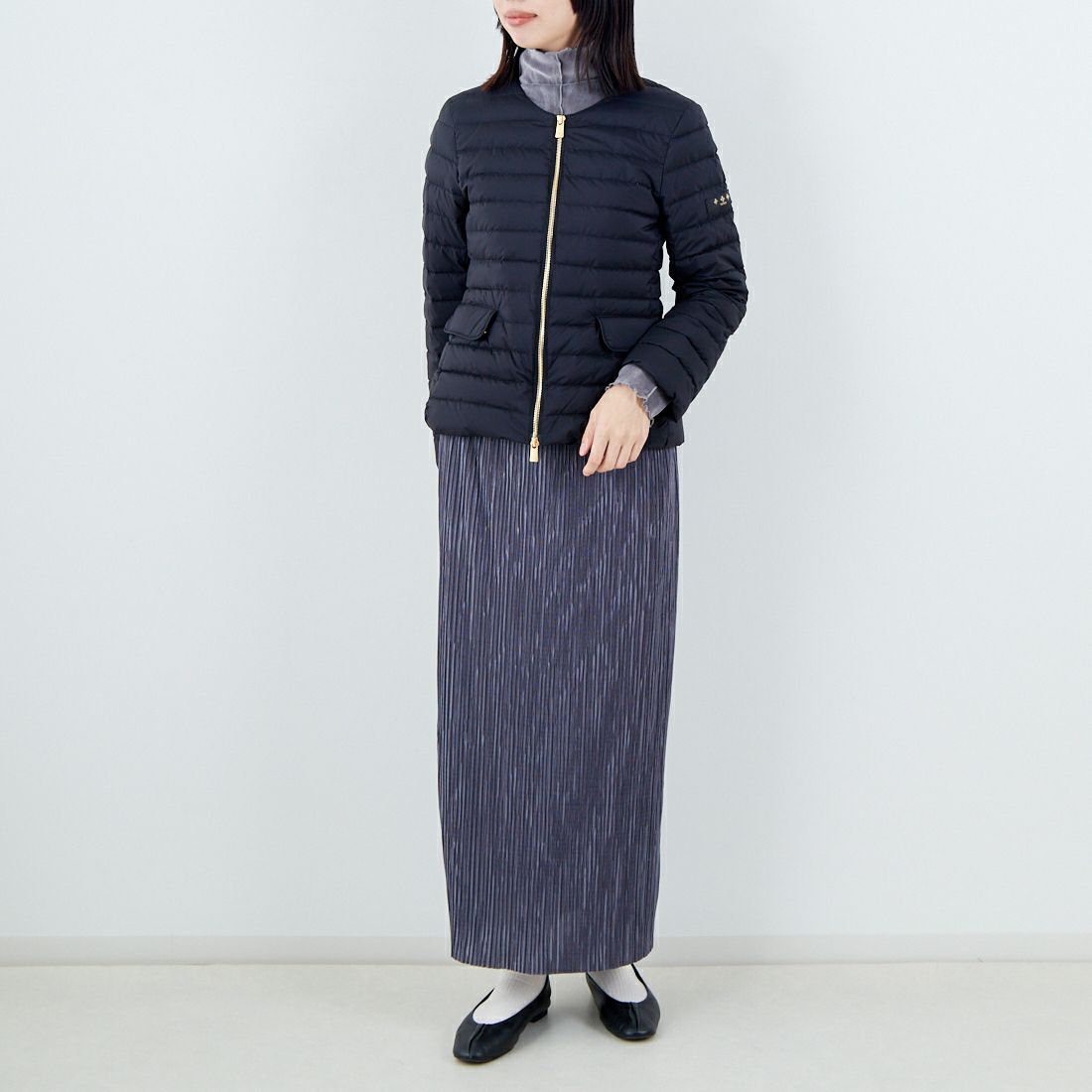 TATRAS [タトラス] NOKO ライトダウンジャケット [LJXA0027013588] BLACK &&モデル身長：162cm 着用サイズ：2&&