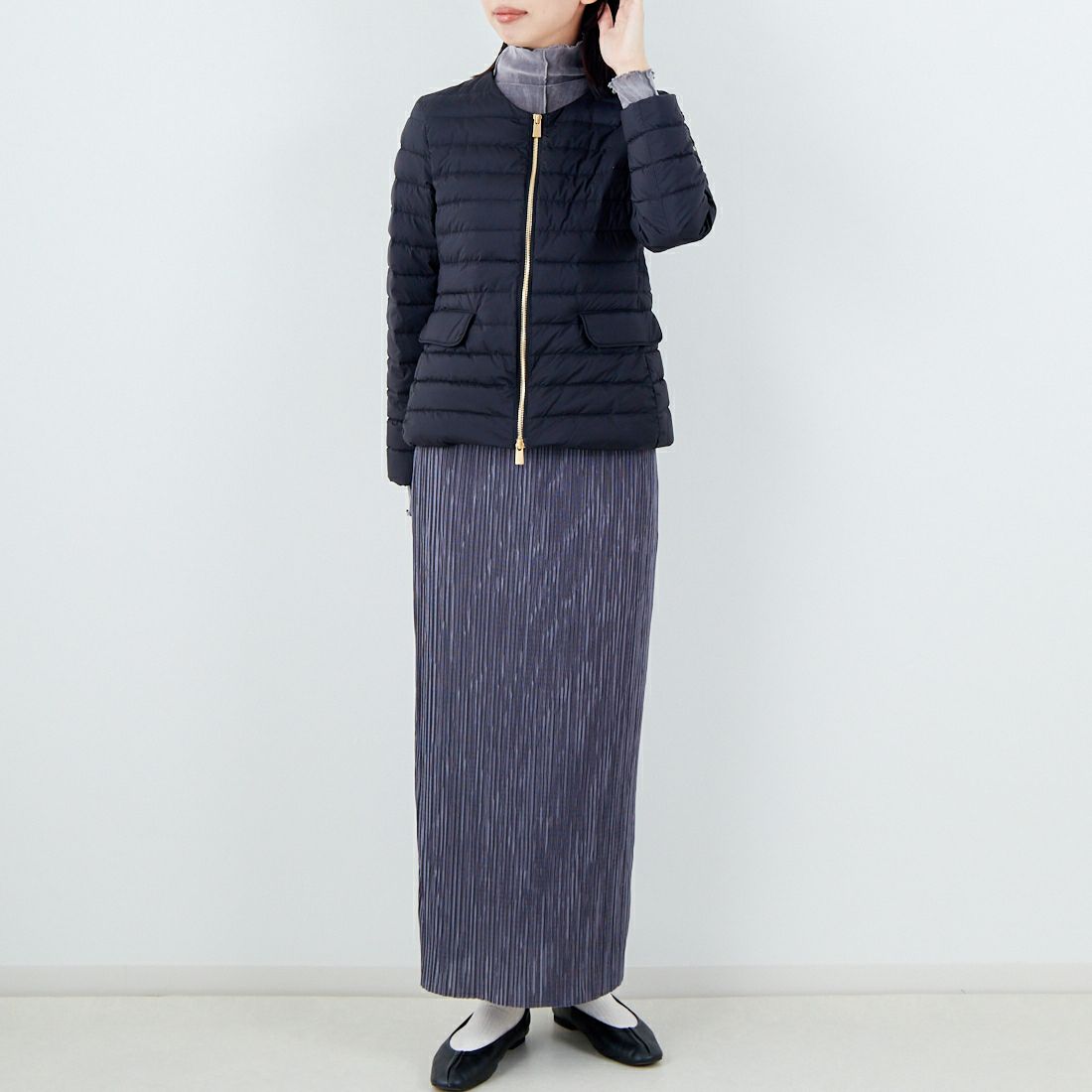 TATRAS [タトラス] NOKO ライトダウンジャケット [LJXA0027013588] BLACK &&モデル身長：162cm 着用サイズ：2&&