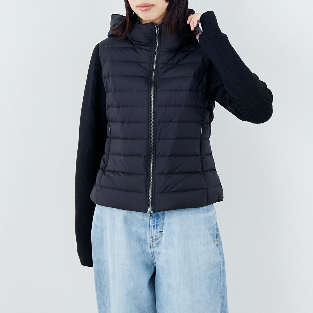 TATRAS [タトラス] GRIF ライトダウンジャケット [LJXA0030013588] BLACK &&モデル身長：162cm 着用サイズ：2&&