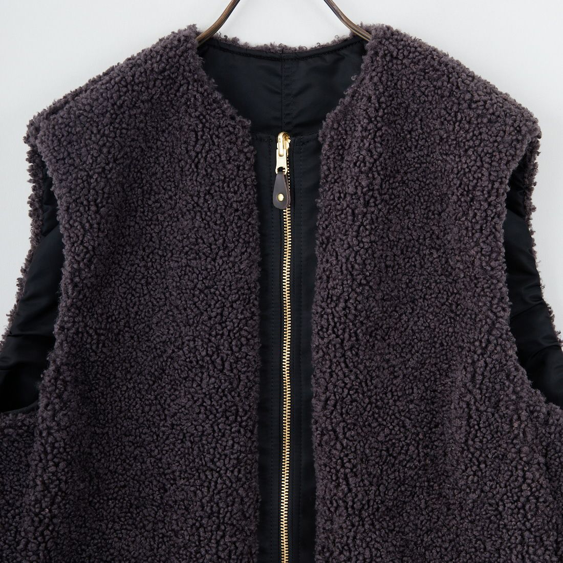 STELLA CIFFON [ステラシフォン] スーパーテディファー リバーシブルベスト [ST3-26102] 82 CHARCOA