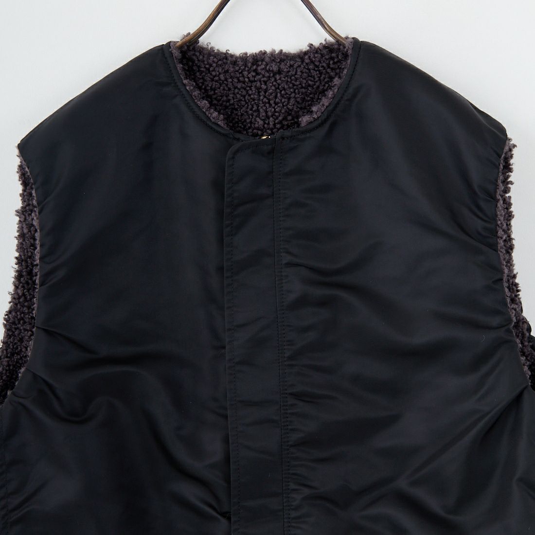 STELLA CIFFON [ステラシフォン] スーパーテディファー リバーシブルベスト [ST3-26102] 82 CHARCOA