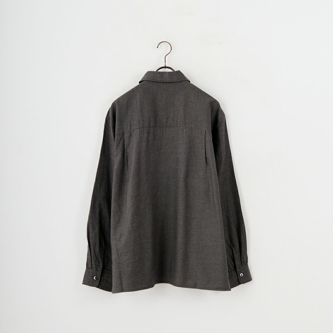 MANUAL ALPHABET [マニュアルアルファベット] ブラッシュドミニチェックシャツ [MA-S-805] BLACK