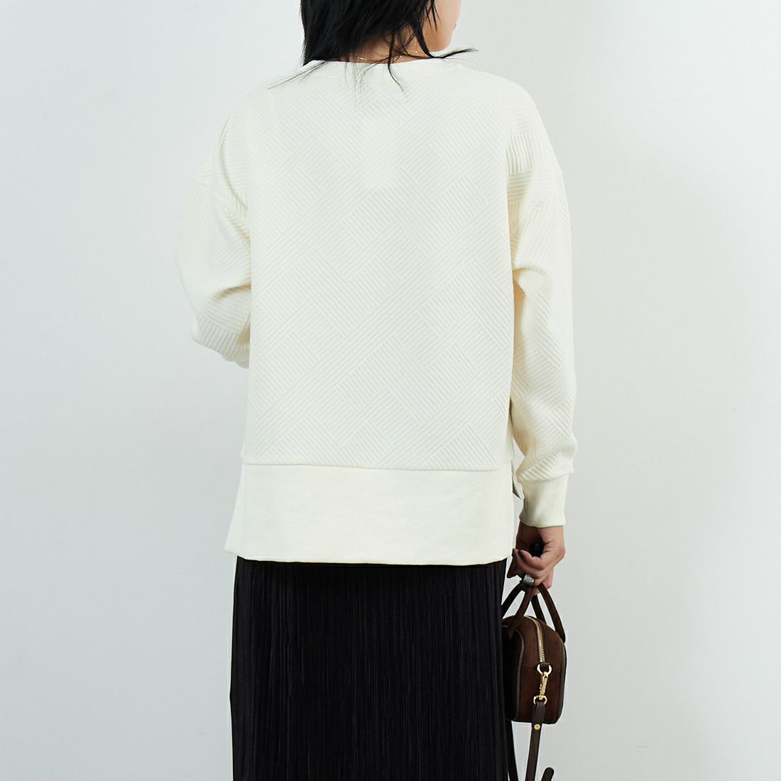 Jf Ready Made [ジェイエフレディメイド] カットキルトプルオーバー [3106106] 102 ｷﾅﾘ &&モデル身長：167cm 着用サイズ：F&&