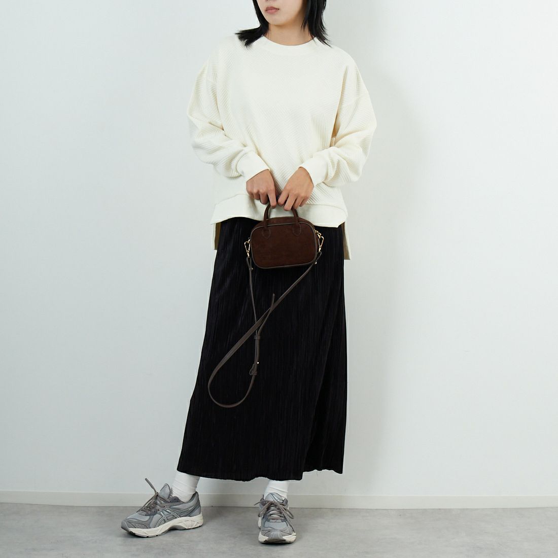 Jf Ready Made [ジェイエフレディメイド] カットキルトプルオーバー [3106106] 102 ｷﾅﾘ &&モデル身長：167cm 着用サイズ：F&&