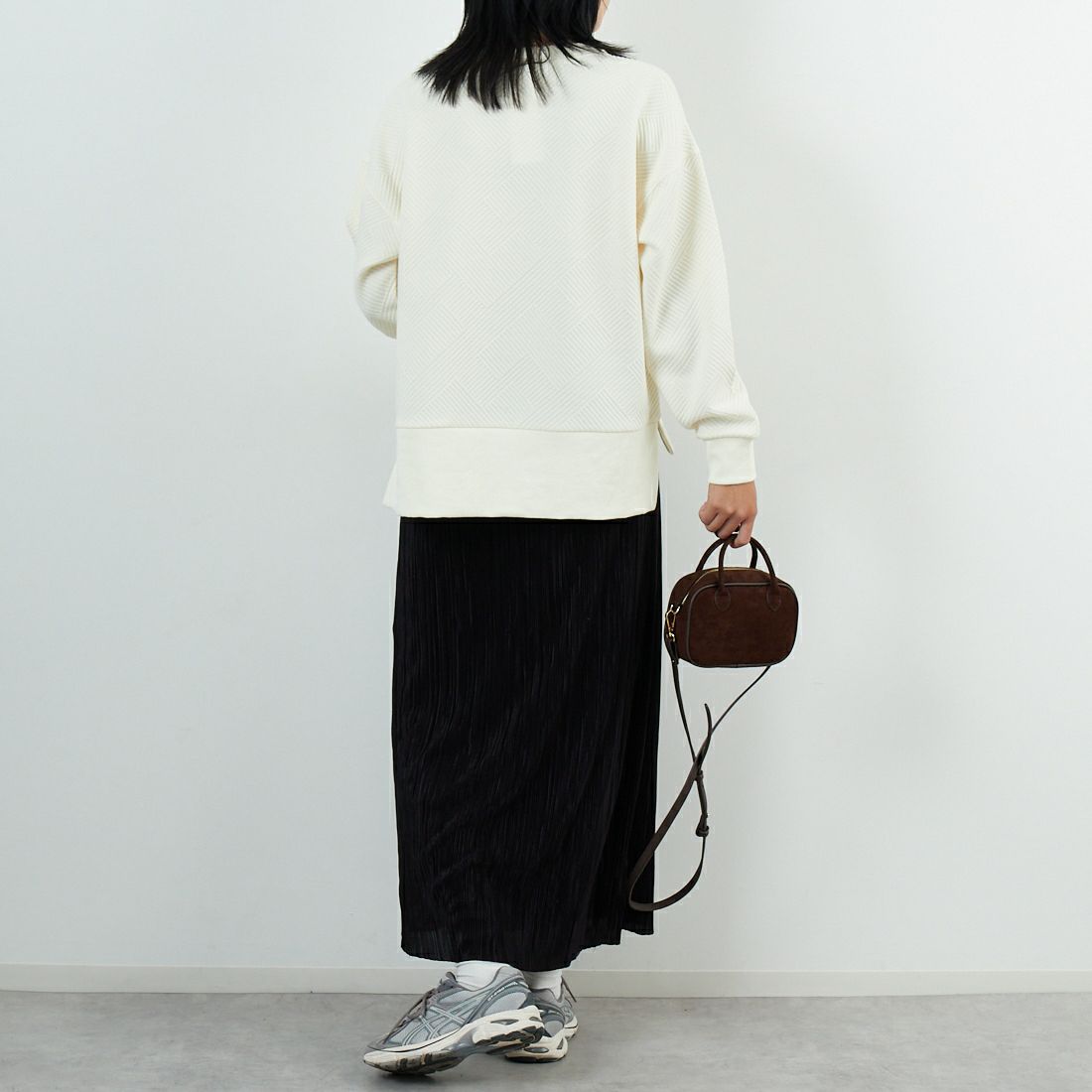 Jf Ready Made [ジェイエフレディメイド] カットキルトプルオーバー [3106106] 102 ｷﾅﾘ &&モデル身長：167cm 着用サイズ：F&&