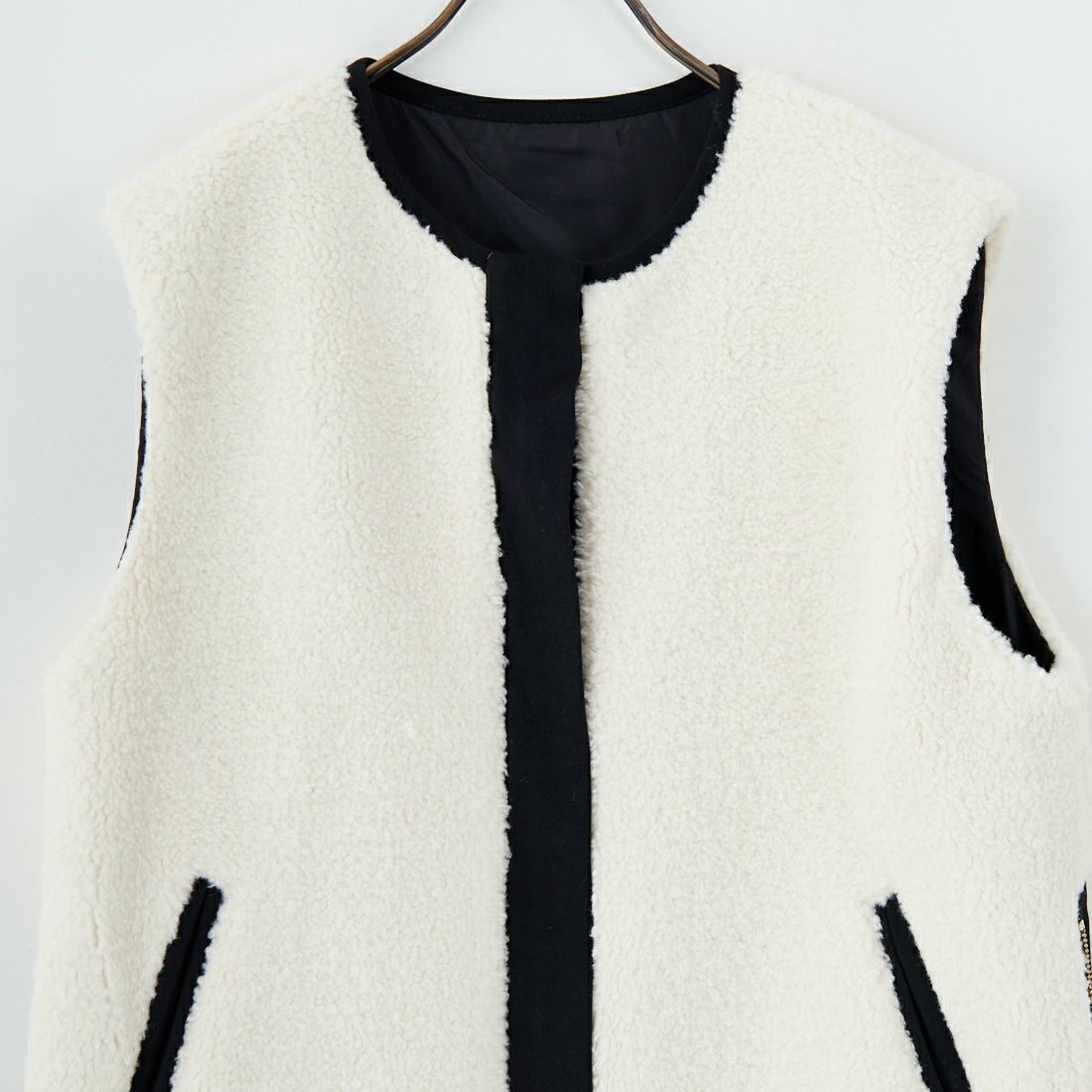 Jeans Factory Clothes [ジーンズファクトリークローズ] サイドファスナー リバーシブルボアベスト [157217] 01 ｵﾌﾎﾜｲﾄ