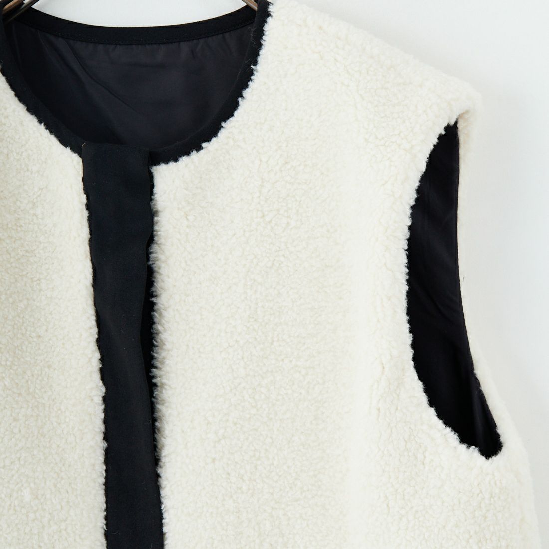 Jeans Factory Clothes [ジーンズファクトリークローズ] サイドファスナー リバーシブルボアベスト [157217] 01 ｵﾌﾎﾜｲﾄ