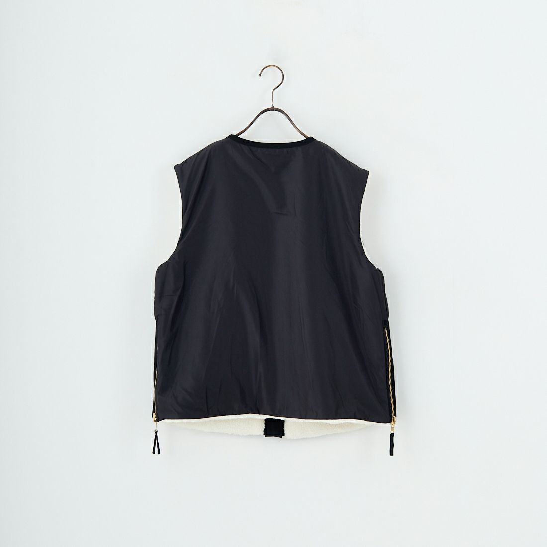 Jeans Factory Clothes [ジーンズファクトリークローズ] サイドファスナー リバーシブルボアベスト [157217] 01 ｵﾌﾎﾜｲﾄ
