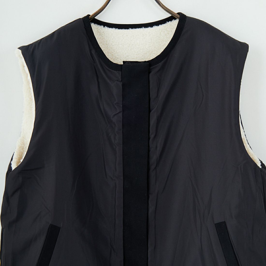 Jeans Factory Clothes [ジーンズファクトリークローズ] サイドファスナー リバーシブルボアベスト [157217] 01 ｵﾌﾎﾜｲﾄ