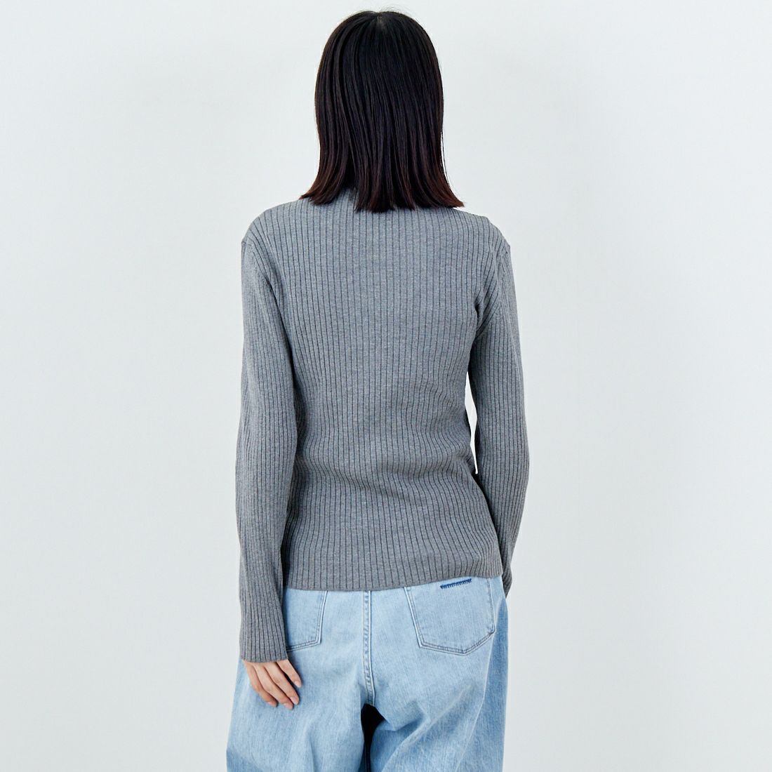 Jeans Factory Clothes [ジーンズファクトリークローズ] ハイネックリブニット [11256841] ｸﾞﾚｰ &&モデル身長：162cm 着用サイズ：F&&