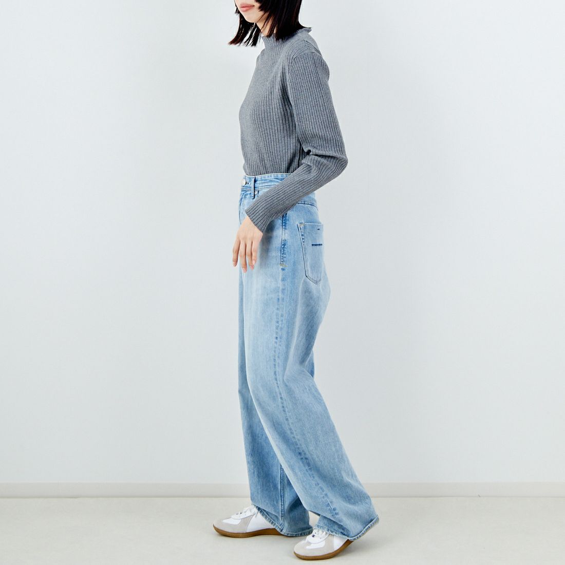 Jeans Factory Clothes [ジーンズファクトリークローズ] ハイネックリブニット [11256841] ｸﾞﾚｰ &&モデル身長：162cm 着用サイズ：F&&