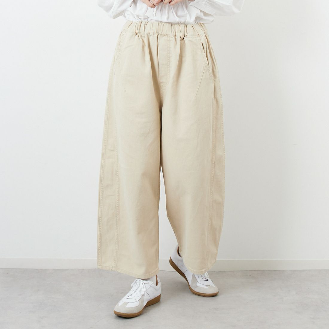 tumugu: [ツムグ] コットンツイルパンツ [TB25304] 06 KINARI &&モデル身長：162cm 着用サイズ：F&&