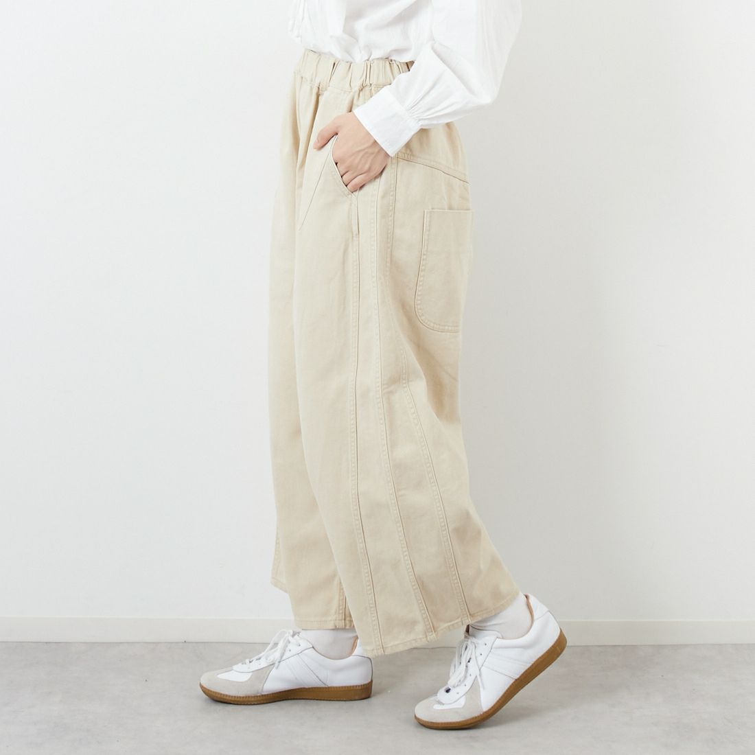 tumugu: [ツムグ] コットンツイルパンツ [TB25304] 06 KINARI &&モデル身長：162cm 着用サイズ：F&&