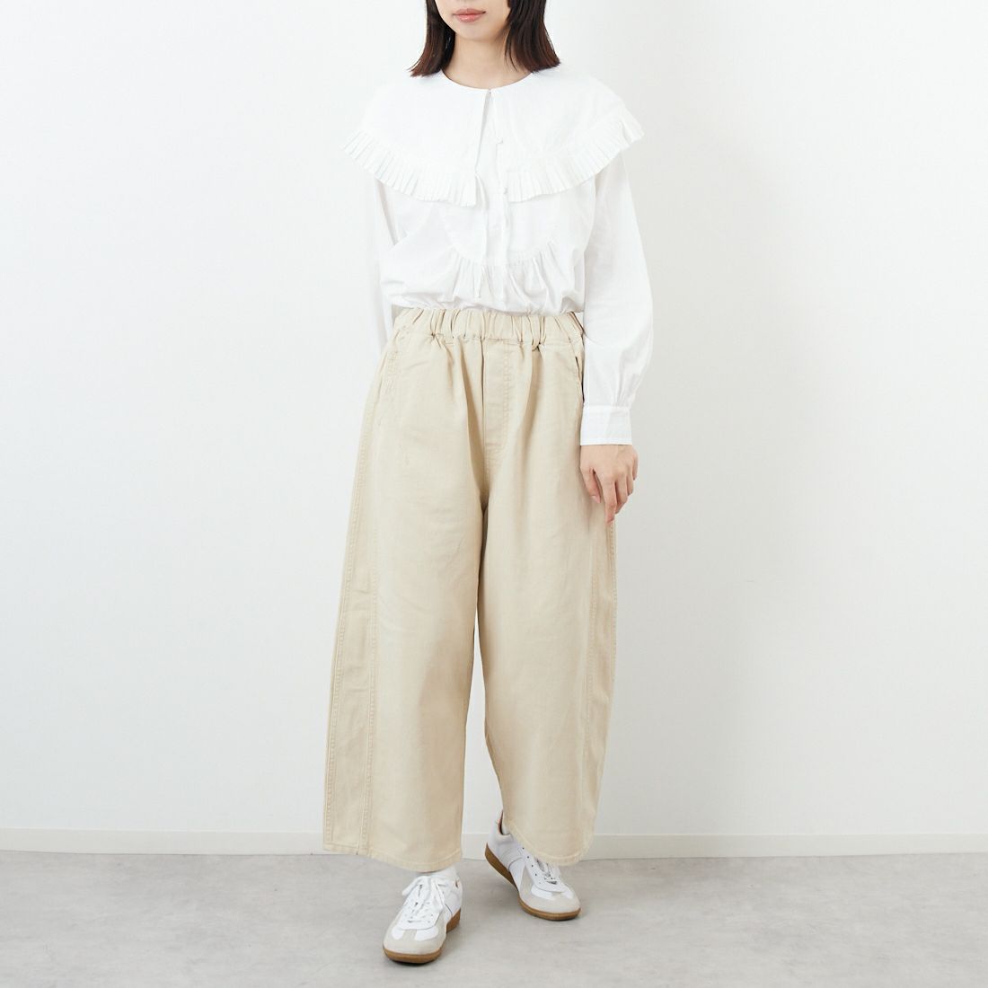 tumugu: [ツムグ] コットンツイルパンツ [TB25304] 06 KINARI &&モデル身長：162cm 着用サイズ：F&&