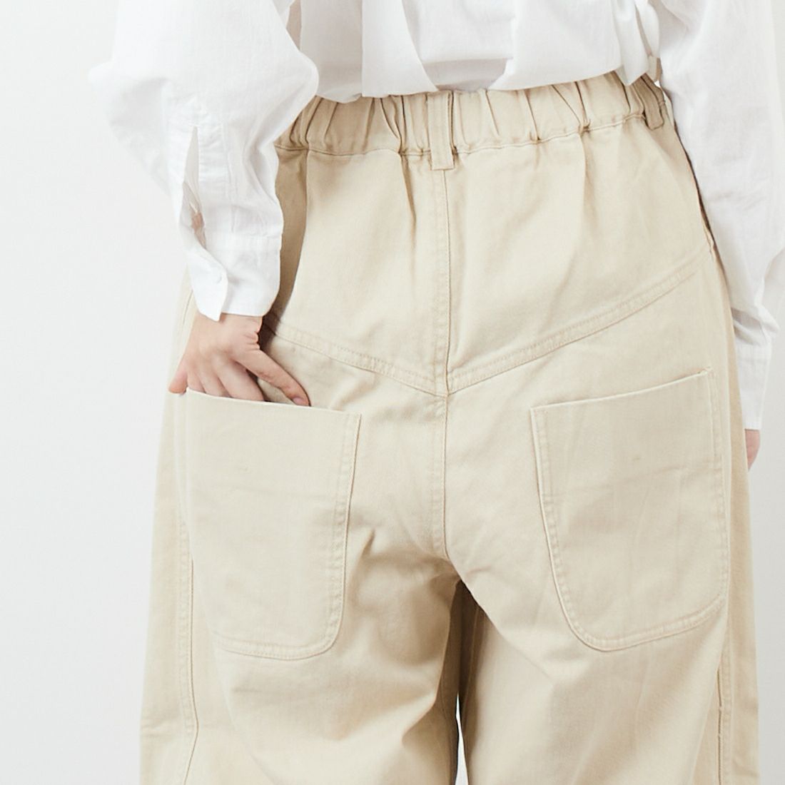 tumugu: [ツムグ] コットンツイルパンツ [TB25304] 06 KINARI &&モデル身長：162cm 着用サイズ：F&&