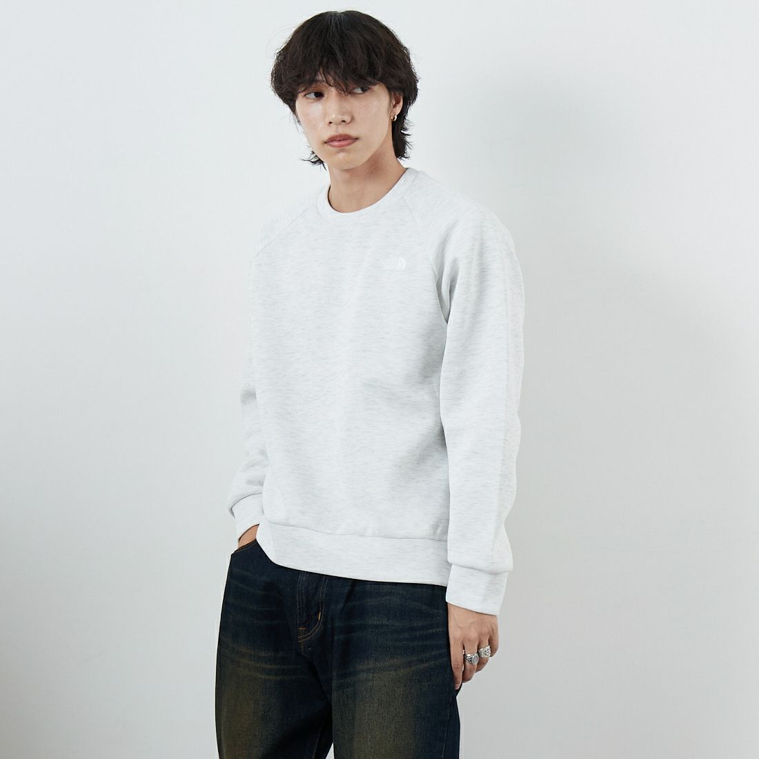 THE NORTH FACE [ザ ノースフェイス] テックエアースウェットクルー [NT62584] WX &&モデル身長：179cm 着用サイズ：M&&