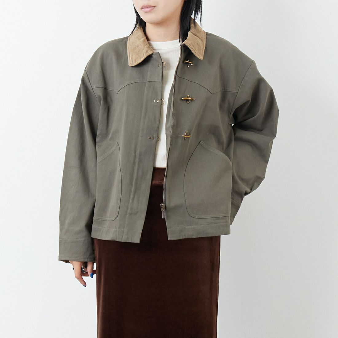 KHAKIGRAY&&モデル身長：167cm 着用サイズ：M&&