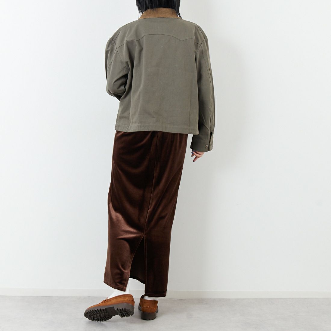 Kelen [ケレン] ウエスタンワークウェアジャケット [LKL25FJK2070] KHAKIGRAY &&モデル身長：167cm 着用サイズ：M&&