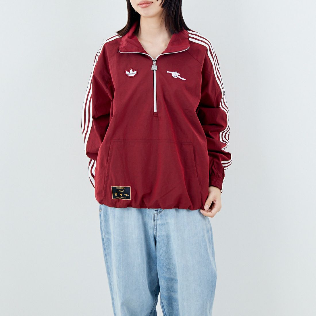 adidas Originals [アディダス オリジナルス] アーセナルFC TERRACE ICONハーフジップジャケット [JVV34] JM9399 &&モデル身長：162cm 着用サイズ：M&&