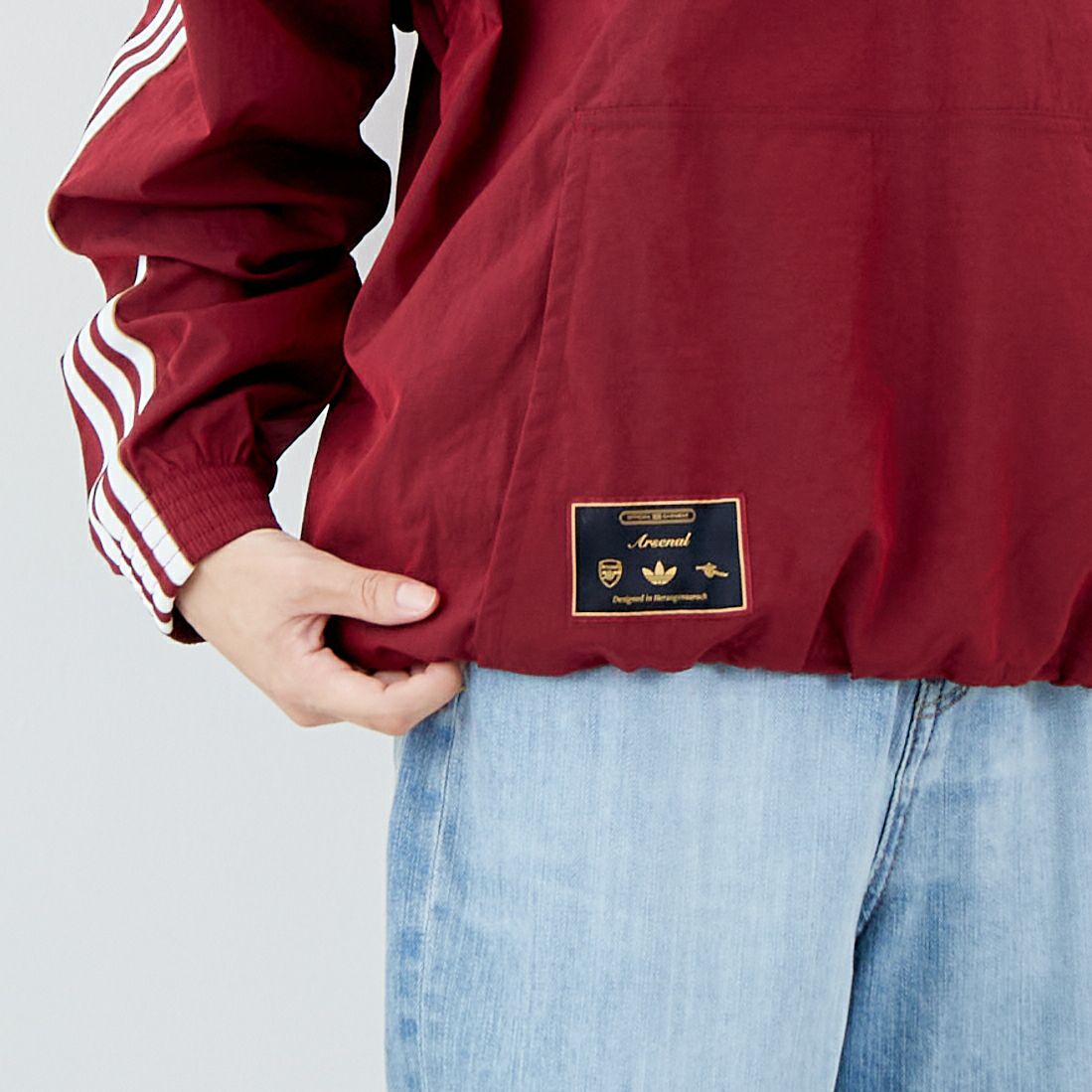 adidas Originals [アディダス オリジナルス] アーセナルFC TERRACE ICONハーフジップジャケット [JVV34] JM9399 &&モデル身長：162cm 着用サイズ：M&&