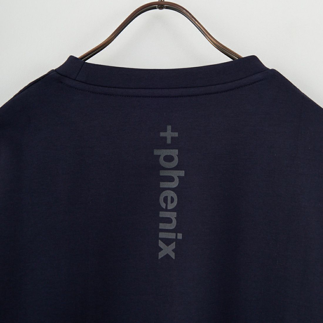 +phenix [プラスフェニックス] 別注 ダンボールニット サイドジップクルーネックスウェット [POO-25082IN-JF] NAVY