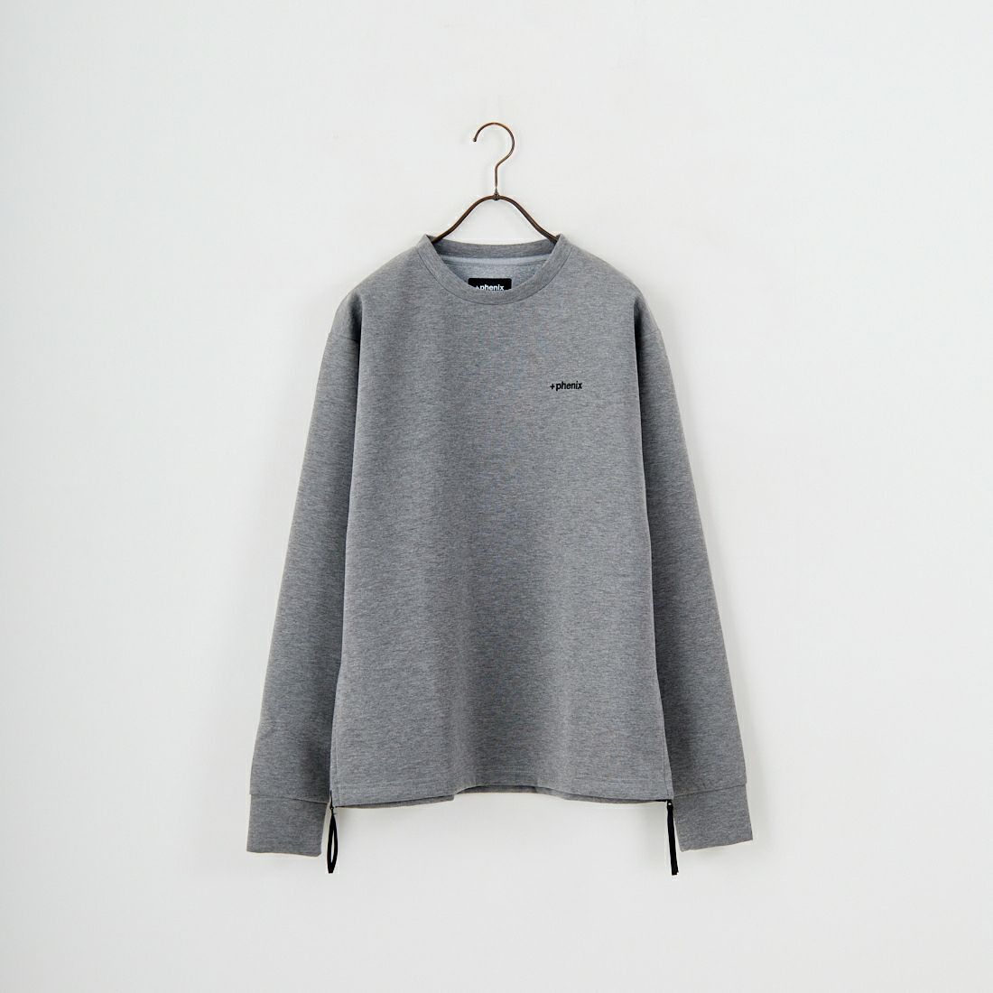 +phenix [プラスフェニックス] 別注 ダンボールニット サイドジップクルーネックスウェット [POO-25082IN-JF] GRAY