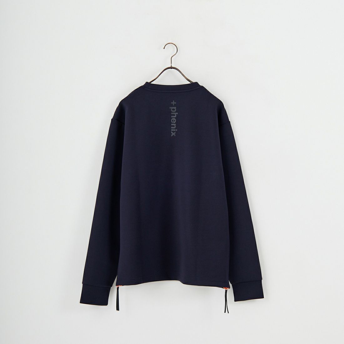 +phenix [プラスフェニックス] 別注 ダンボールニット サイドジップクルーネックスウェット [POO-25082IN-JF] NAVY