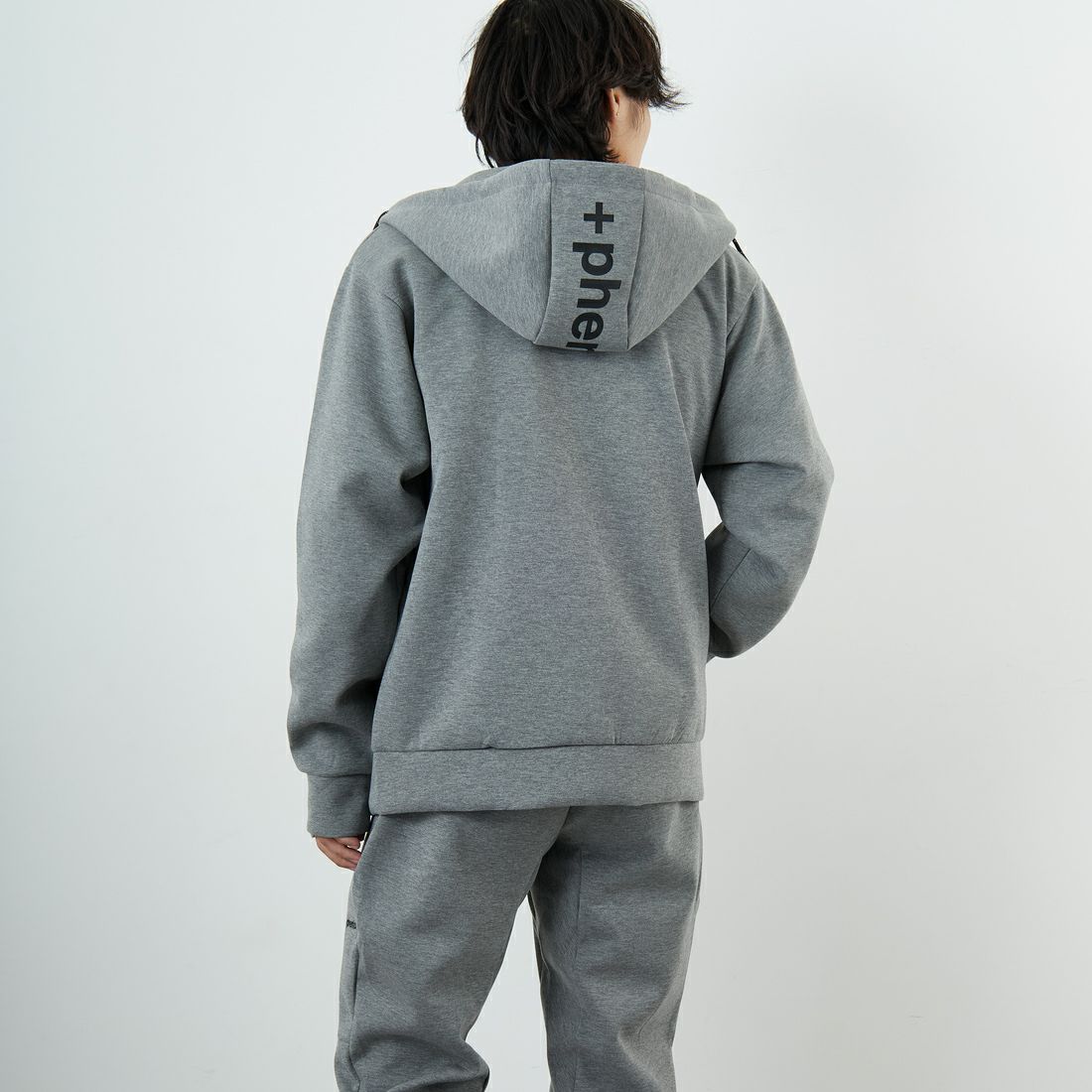 +phenix [プラスフェニックス] 別注 ダンボールニット ジップアップパーカー [POO-25081IN-JF] GRAY