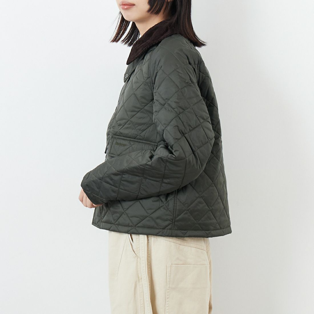 Barbour [バブアー] スペイキルティングジャケット [MQU1802] OL71 &&モデル身長：162cm 着用サイズ：34&&