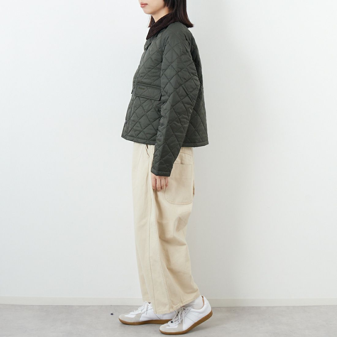 Barbour [バブアー] スペイキルティングジャケット [MQU1802] OL71 &&モデル身長：162cm 着用サイズ：34&&