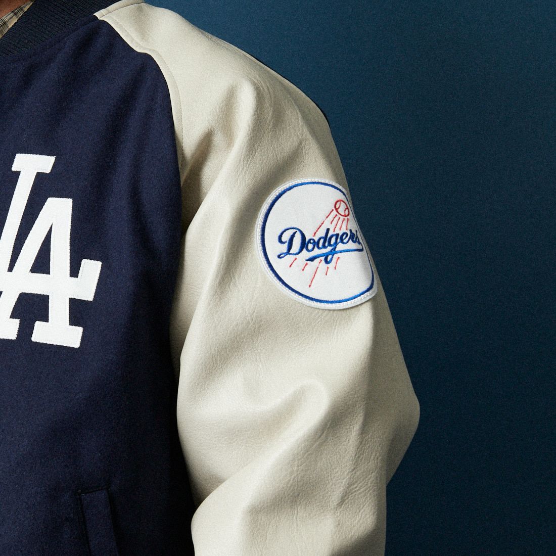 Fanatics [ファナティクス] 別注 MLBロゴワッペン メルトンスタジャン [ML2325FW0007-JF] NAVY LA