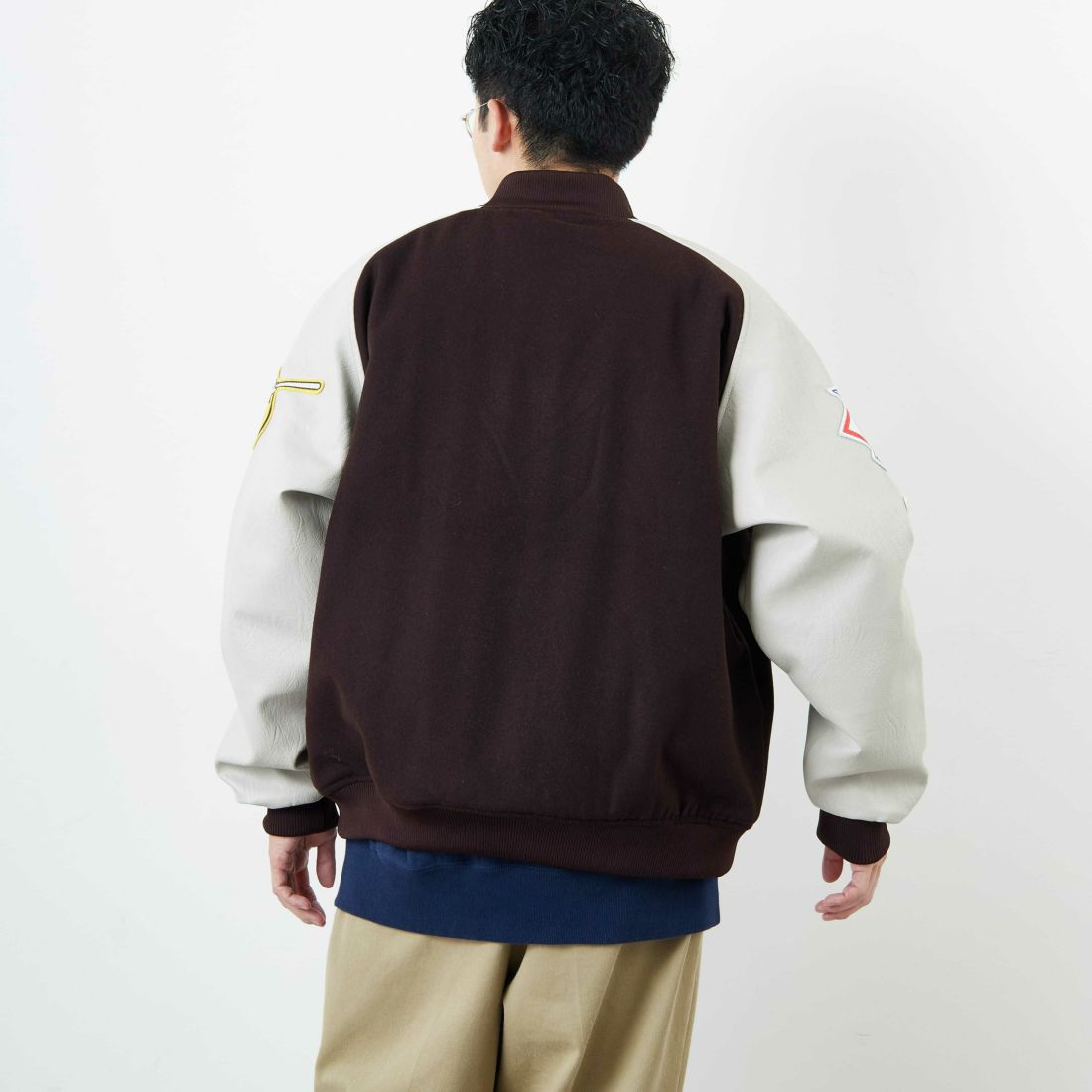 Fanatics [ファナティクス] 別注 MLBロゴワッペン メルトンスタジャン [ML2325FW0007-JF] BROWN SD