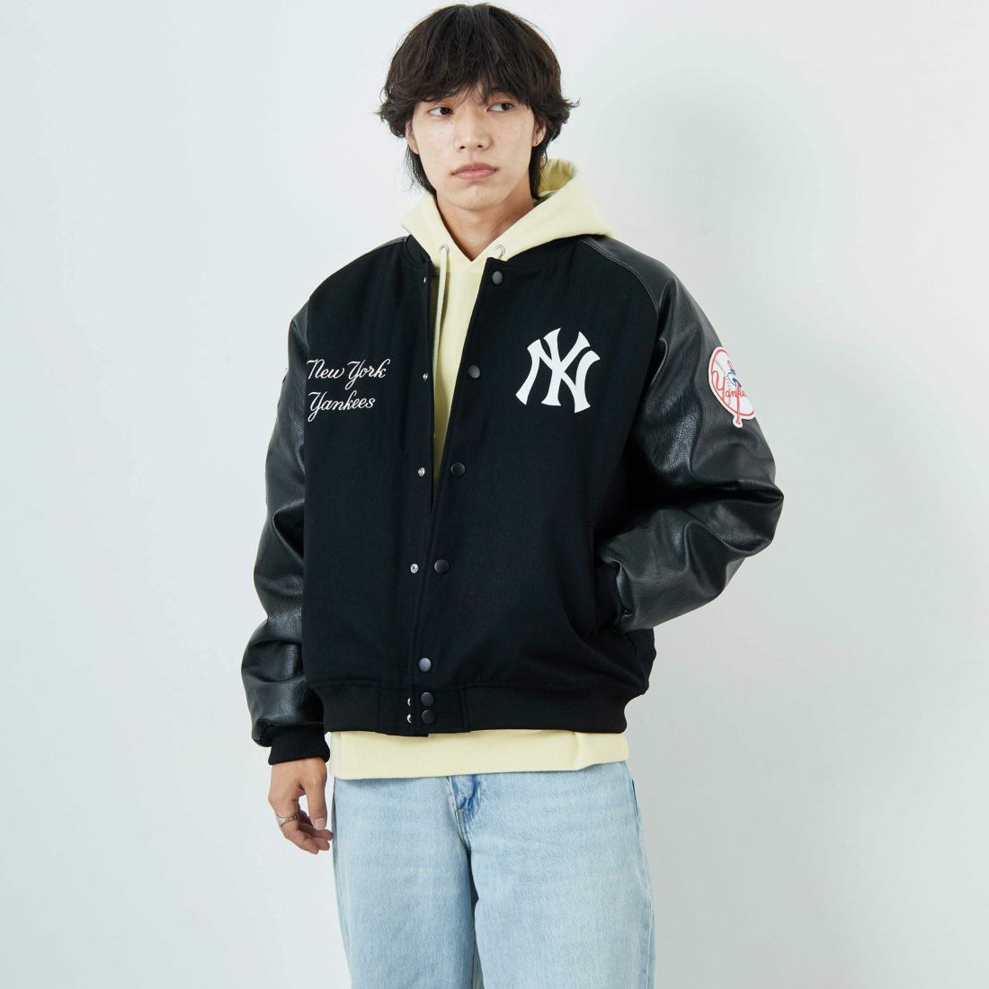 Fanatics [ファナティクス] 別注 MLBロゴワッペン メルトンスタジャン [ML2325FW0007-JF] BROWN SD