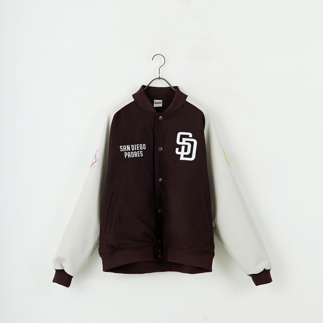 Fanatics [ファナティクス] 別注 MLBロゴワッペン メルトンスタジャン [ML2325FW0007-JF] BROWN SD