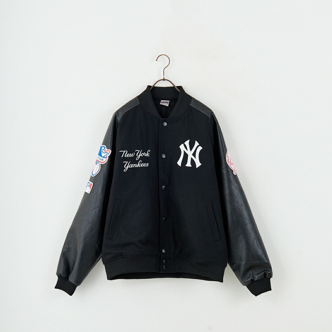 Fanatics [ファナティクス] 別注 MLBロゴワッペン メルトンスタジャン [ML2325FW0007-JF] BLACK NY