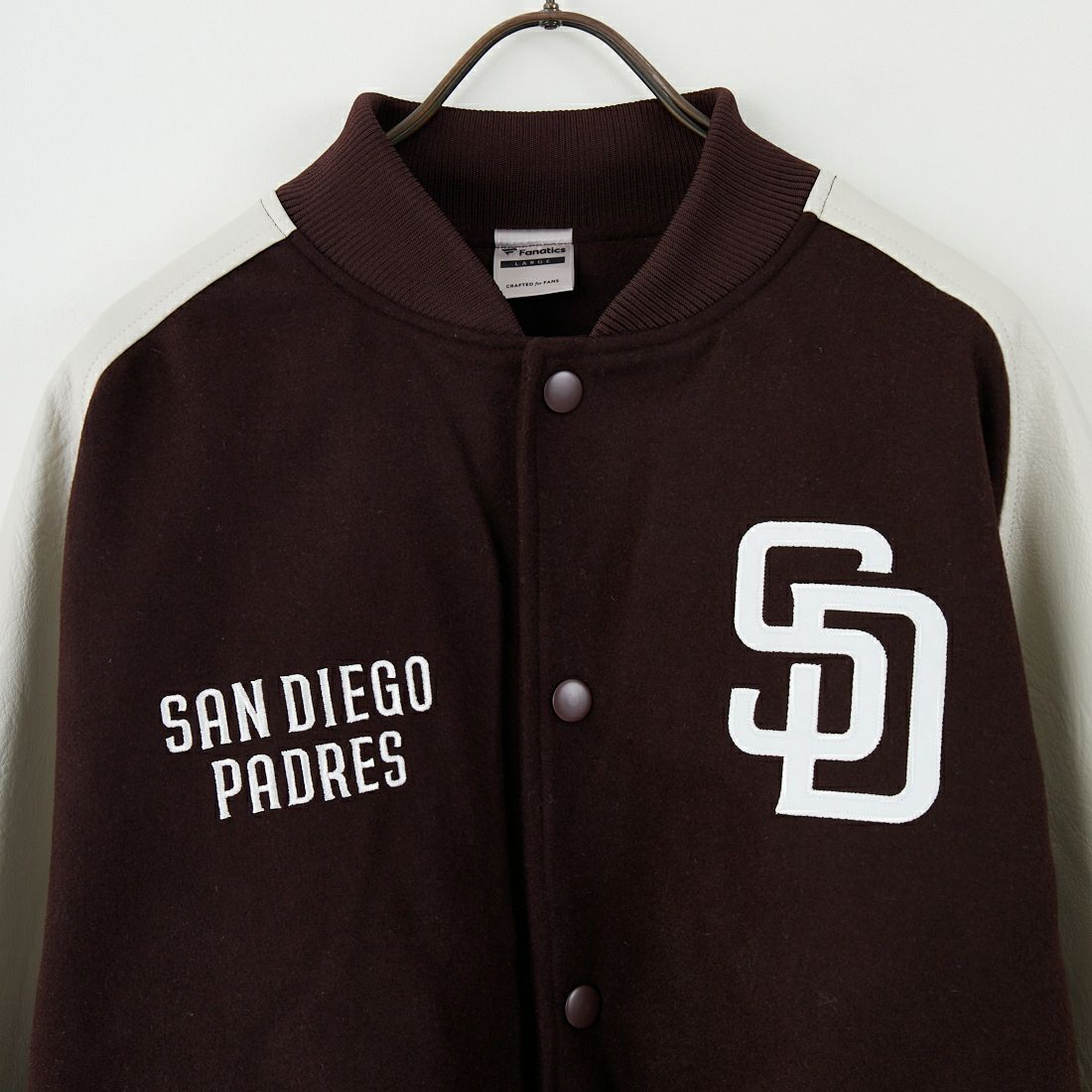 Fanatics [ファナティクス] 別注 MLBロゴワッペン メルトンスタジャン [ML2325FW0007-JF] BROWN SD