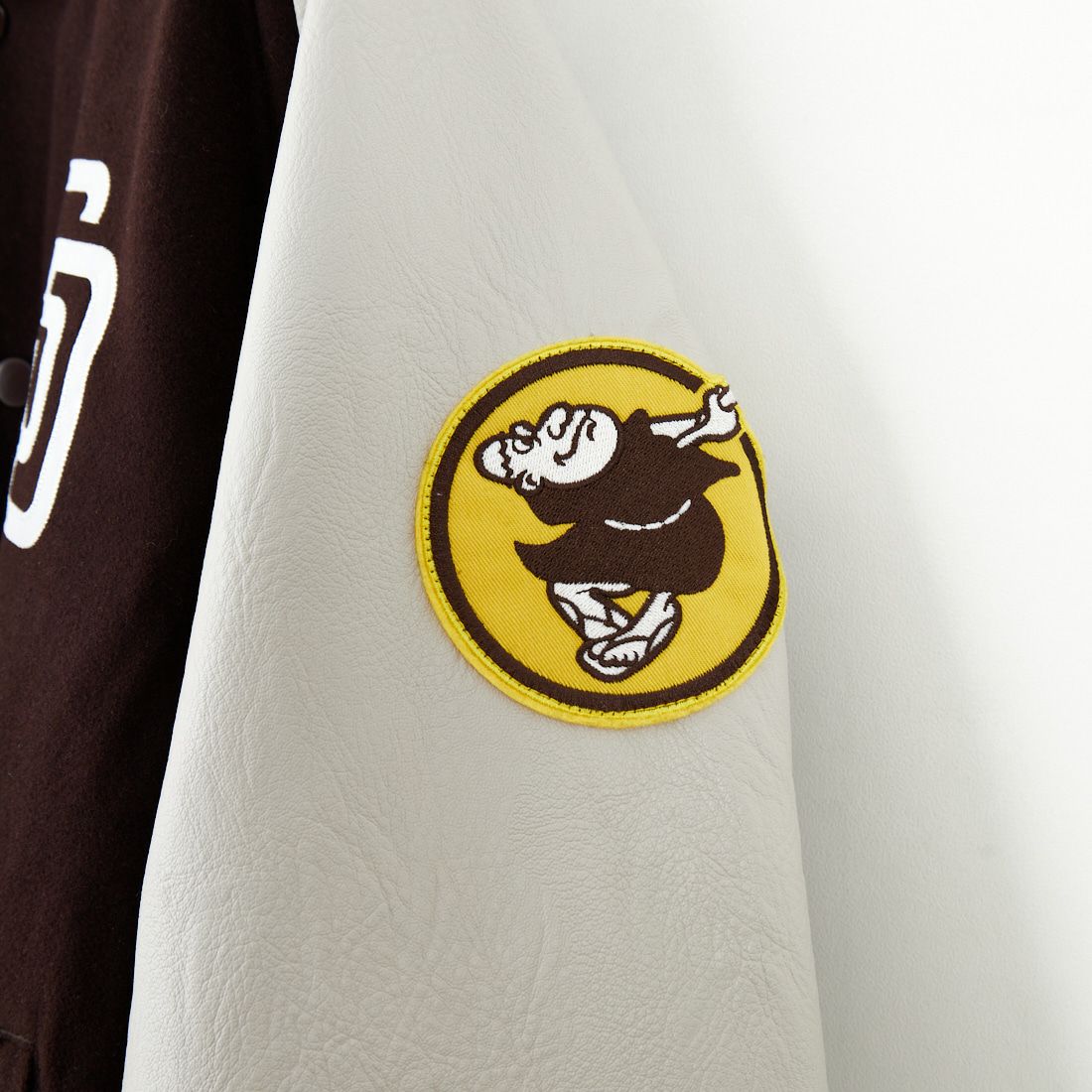 Fanatics [ファナティクス] 別注 MLBロゴワッペン メルトンスタジャン [ML2325FW0007-JF] BROWN SD