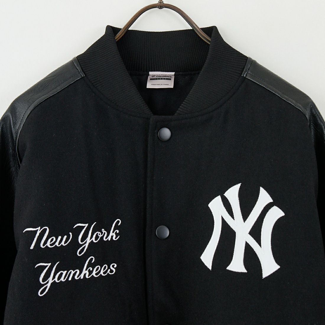 Fanatics [ファナティクス] 別注 MLBロゴワッペン メルトンスタジャン [ML2325FW0007-JF] BLACK NY