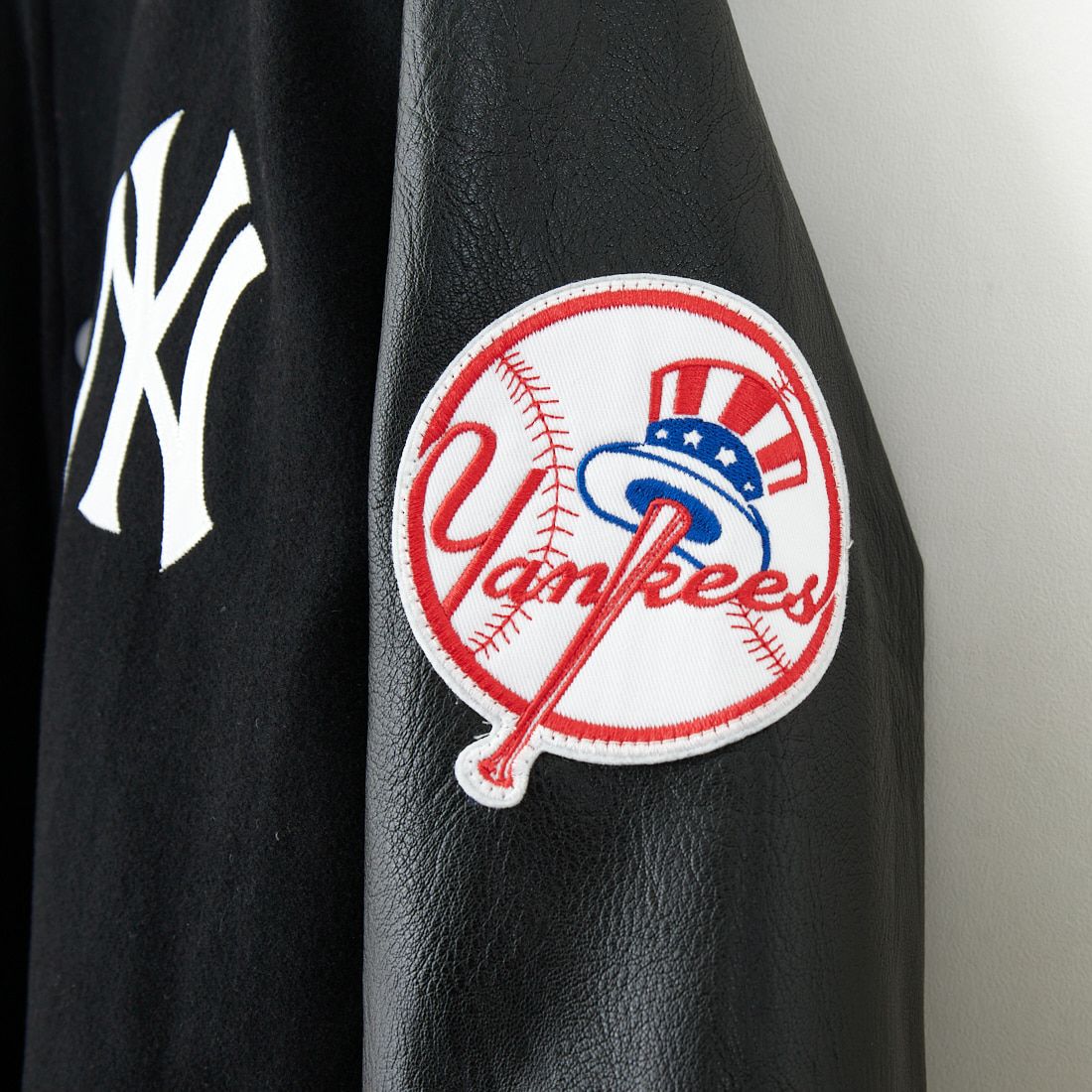 Fanatics [ファナティクス] 別注 MLBロゴワッペン メルトンスタジャン [ML2325FW0007-JF] BLACK NY